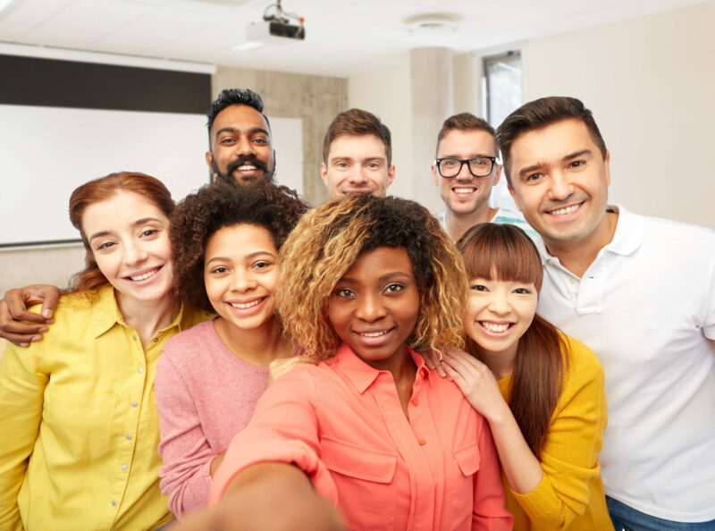 Group of intensive English students at CCLS Miami